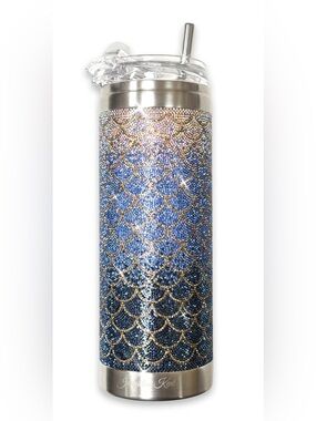 Jacqueline Kent BLUE LAGOON MERMAID CRYSTAL TUMBLER